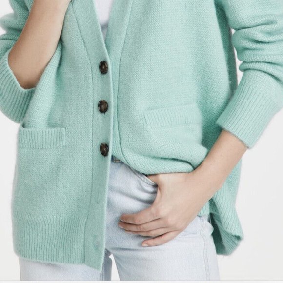 RE/DONE 90s Oversized 90s V-Neck Cardigan Spearmint- Size Small - Picture 3 of 12